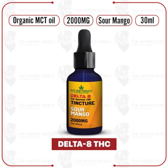 Elite Hemp - Delta 8 Tincture 2000MG Sour Mango