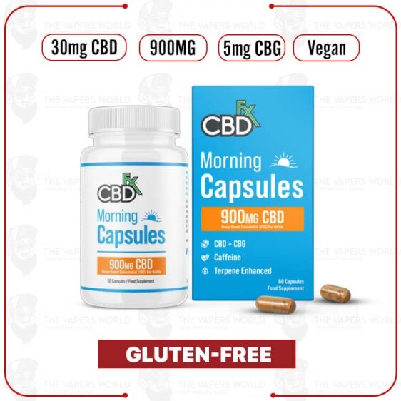 CBDFx CBD + CBG Morning Capsules For Energy & Focus 900mg