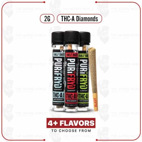 Half Bak’d Purifry’D THC-A Diamonds Pre Rolls – 2G