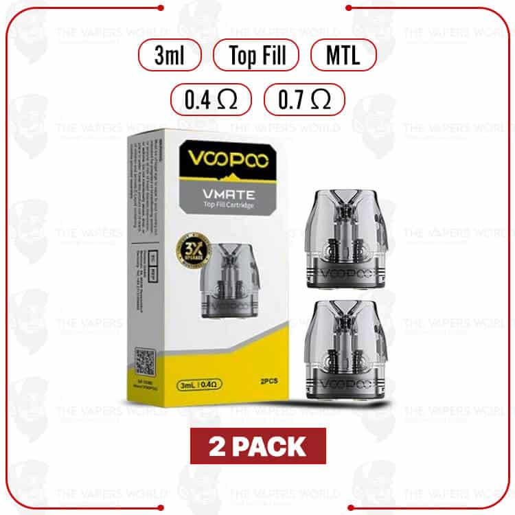 VooPoo VMATE Top Fill Replacement Pod Cartridge – 2PK