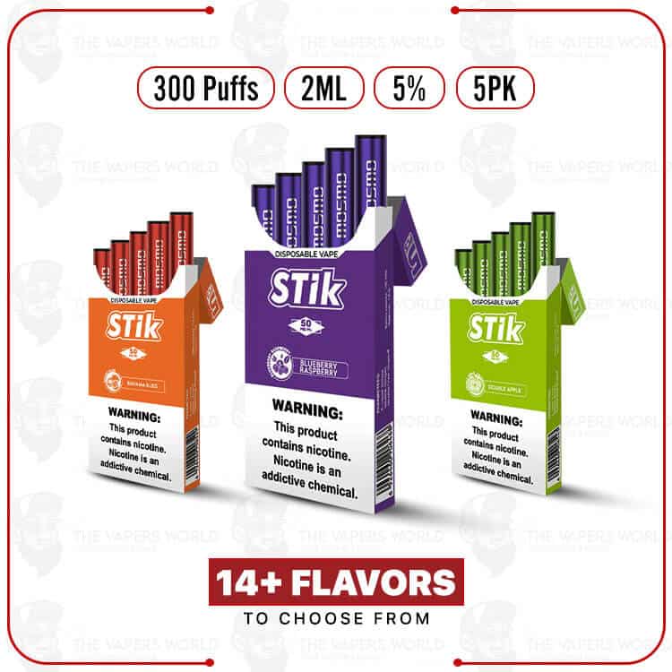 Mosmo STik 5pk 5% 300 Puffs Disposable
