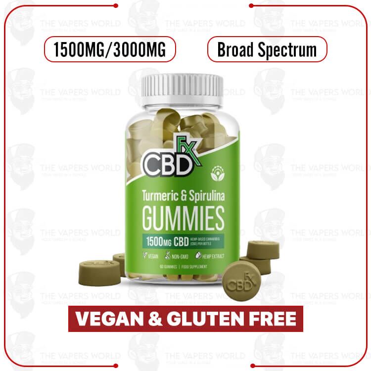 CBDFx CBD Gummies with Turmeric and Spirulina