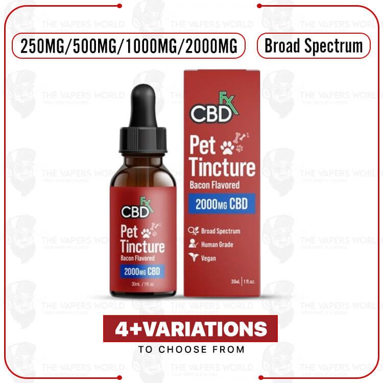 CBDFx CBD Oil for Dogs – Bacon Flavored – 2000mg Extra Strength