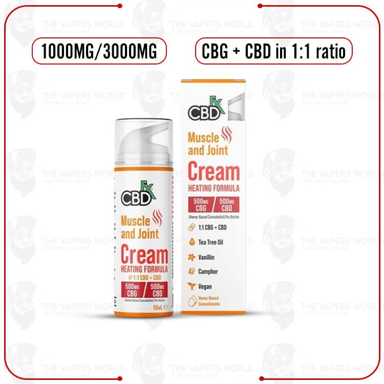 CBDFx CBG + CBD Lotion for Muscle & Joint: Heating Formula 1:1 Ratio