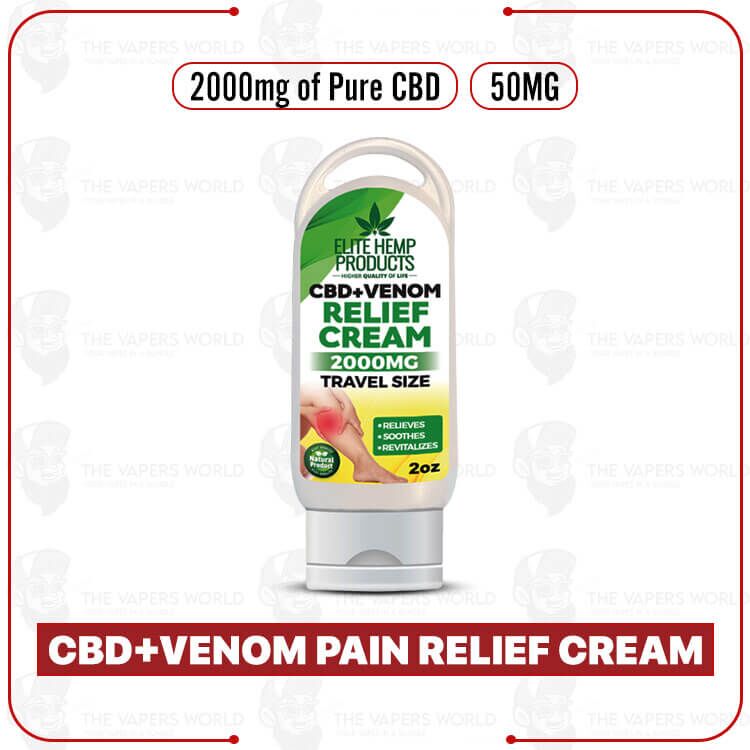Elite Hemp – CBD+Venom Pain Relief Cream 2000mg Travel Size