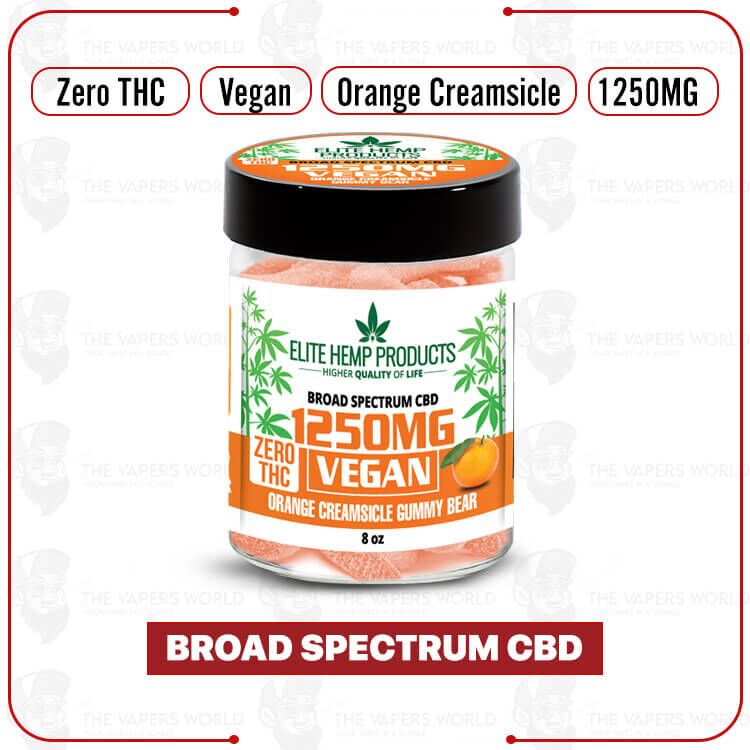 Elite Hemp – CBD Vegan Gummies 1250mg Orange Creamsicle