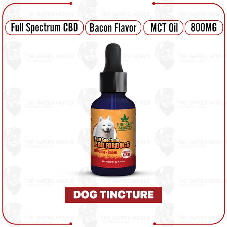 Elite Hemp – CBD Dog Tincture 800mg Bacon