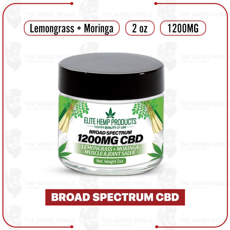 Elite Hemp – CBD Muscle & Joint Salve 1200mg Lemongrass + Moringa