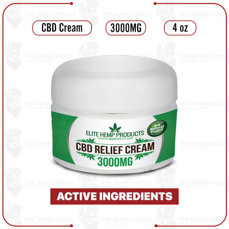 Elite Hemp – CBD Pain Relief Cream 3000mg