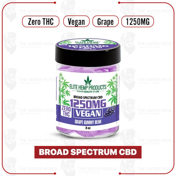 Elite Hemp – CBD Vegan Gummies 1250mg Grape