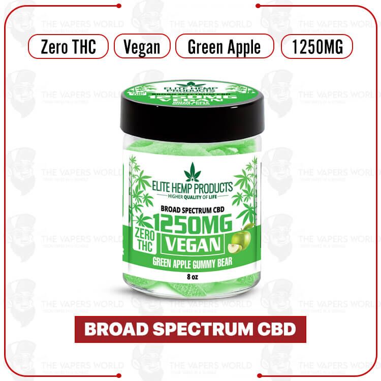 Elite Hemp – CBD Vegan Gummies 1250mg Green Apple