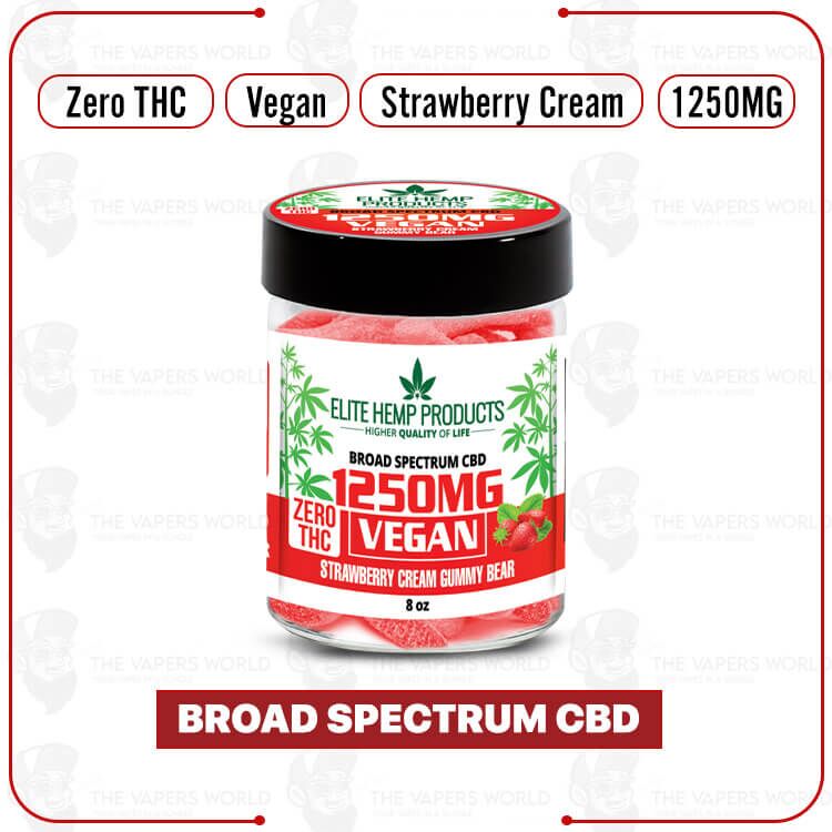 Elite Hemp – CBD Vegan Gummies 1250mg Strawberry Cream