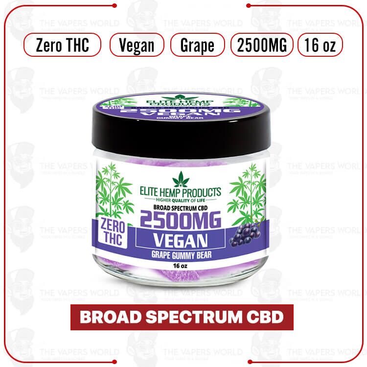 Elite Hemp – CBD Vegan Gummies 2500mg Grape