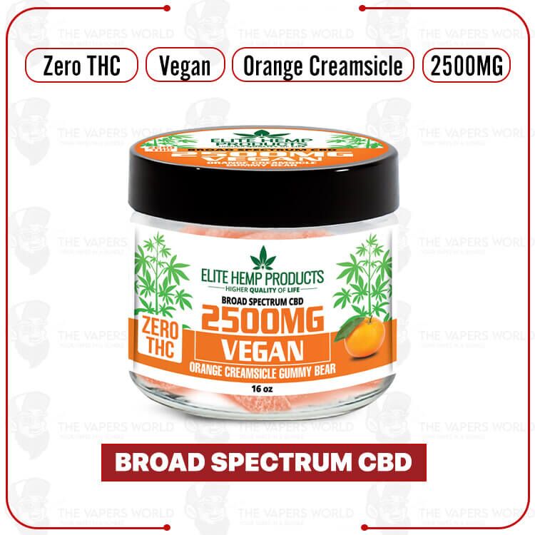 Elite Hemp – CBD Vegan Gummies 2500mg Orange Creamsicle
