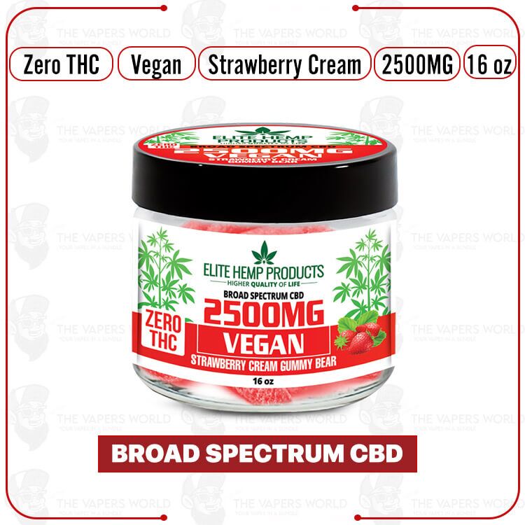 Elite Hemp – CBD Vegan Gummies 2500mg Strawberry Cream
