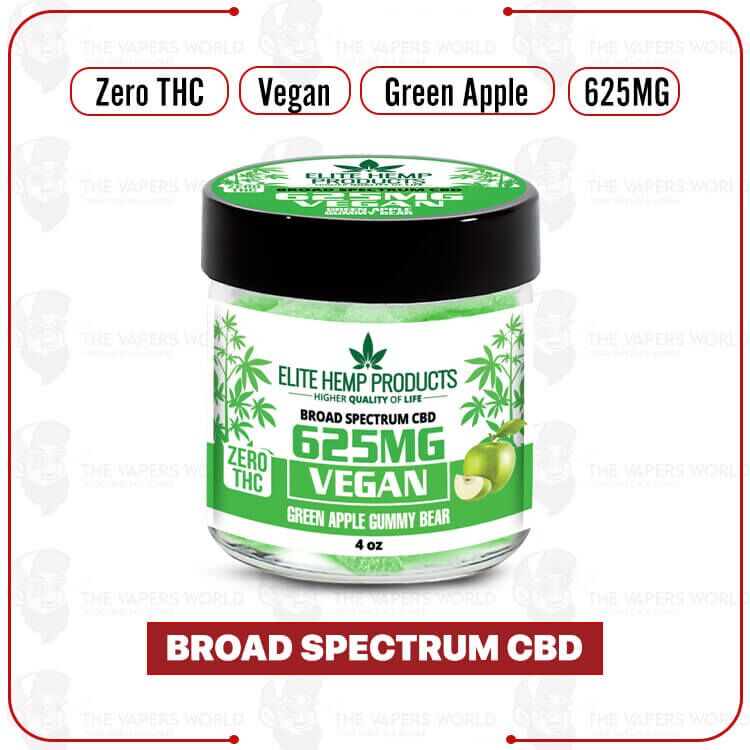 Elite Hemp – CBD Vegan Gummies 625mg Green Apple