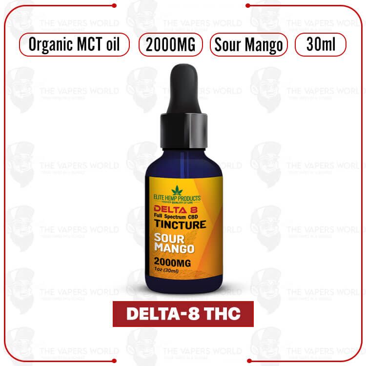 Elite Hemp – Delta 8 Tincture 2000MG Sour Mango