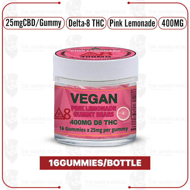 Elite Hemp – Delta 8 Vegan Gummies 400mg Pink Lemonade