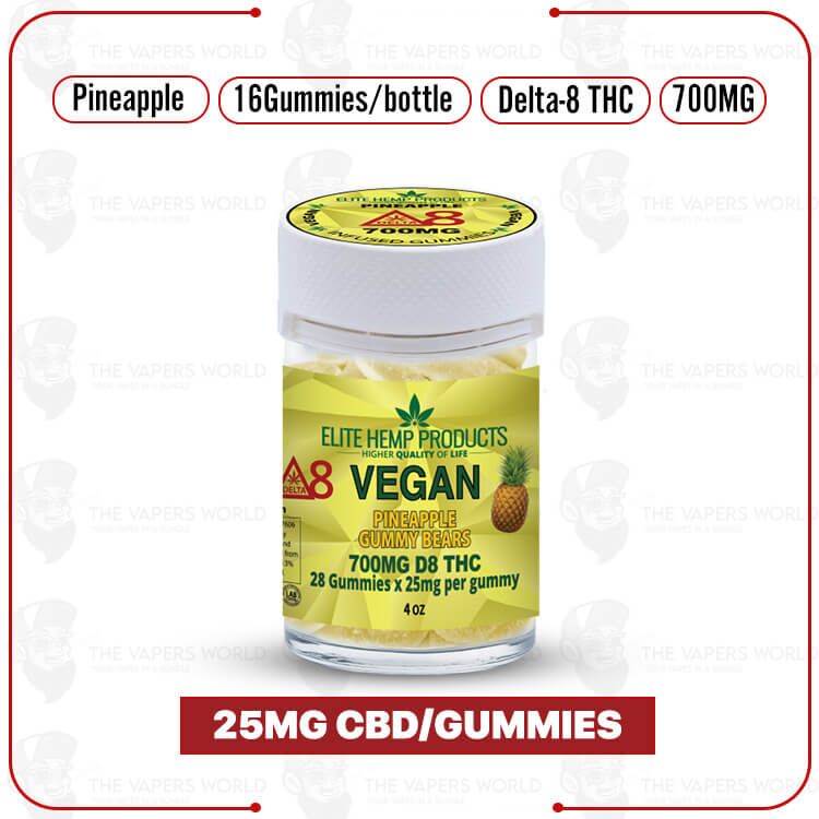 Elite Hemp – Delta 8 Vegan Gummies 700mg Pineapple