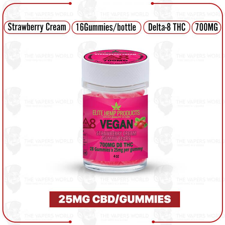 Elite Hemp – Delta 8 Vegan Gummies 700mg Strawberry Cream