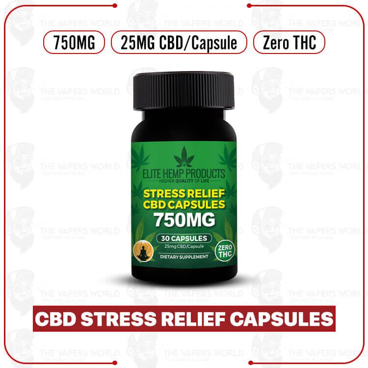 Elite Hemp – CBD Stress Relief Capsules 750mg