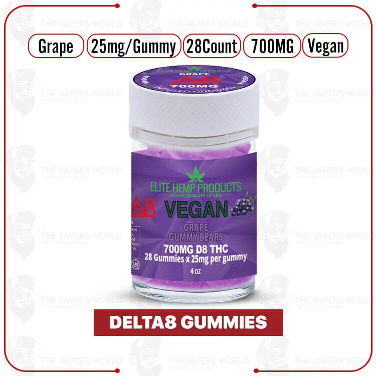 Elite Hemp – Delta 8 Vegan Gummies 700mg Grape
