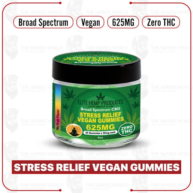 Elite Hemp – Stress Relief Vegan Gummies 625mg
