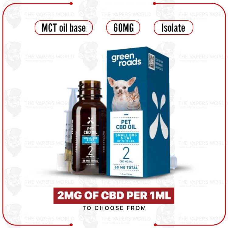 Green Roads Pet CBD Oil 60MG – Small Cat or Dog (up to 15lb)