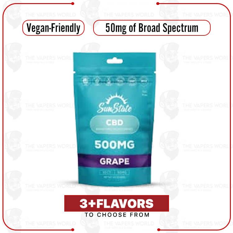 Sun State Hemp CBD Broad Spectrum 50mg Gummy Grab N’ Go Bag  – 10ct 500mg