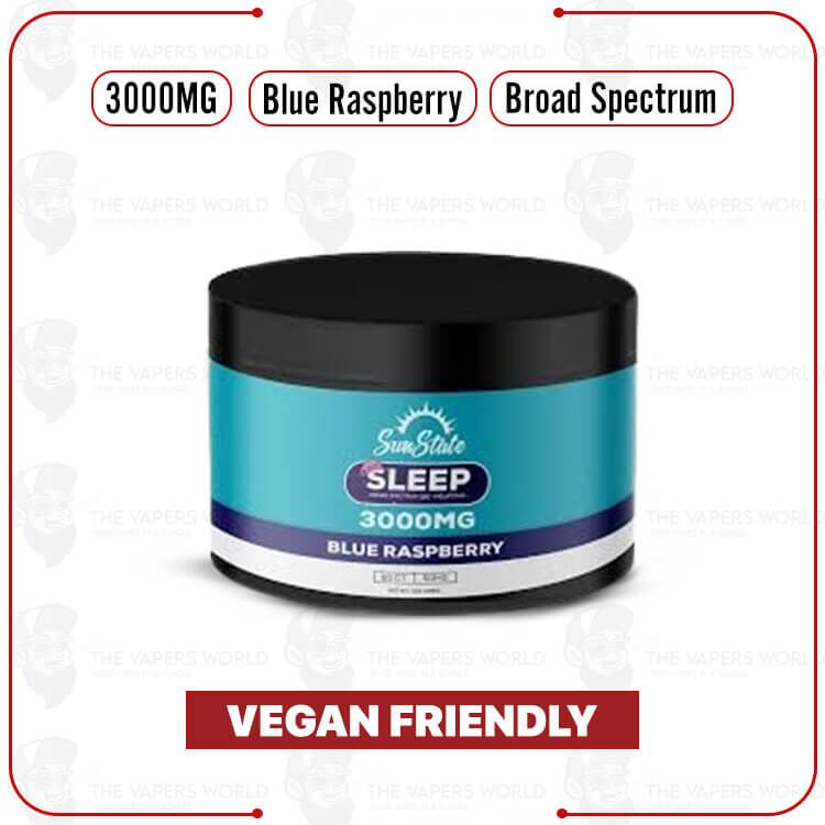 Sun State Hemp Deep Sleep CBD Gummies Blue Raspberry – 3000mg