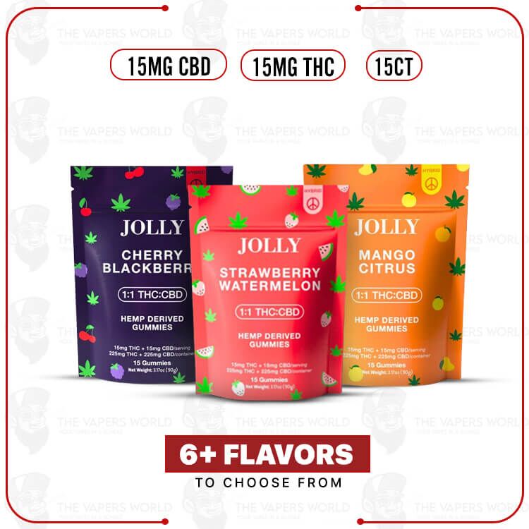 Jolly 1:1 D9THC: CBD Gummies -15MG – 15CT/PK