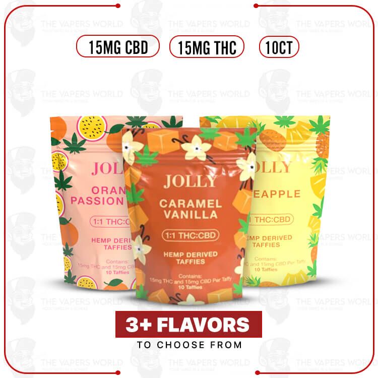 Jolly 15MG Taffies – 1:1 THC:CBD – 10CT/PK