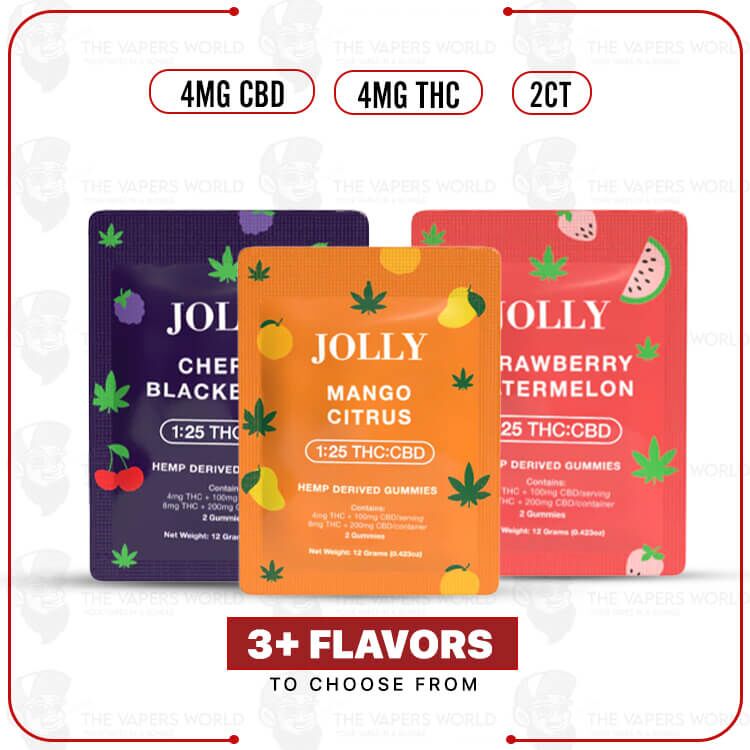 Jolly 4MG THC + 100MG CBD Gummies – 2CT/PK