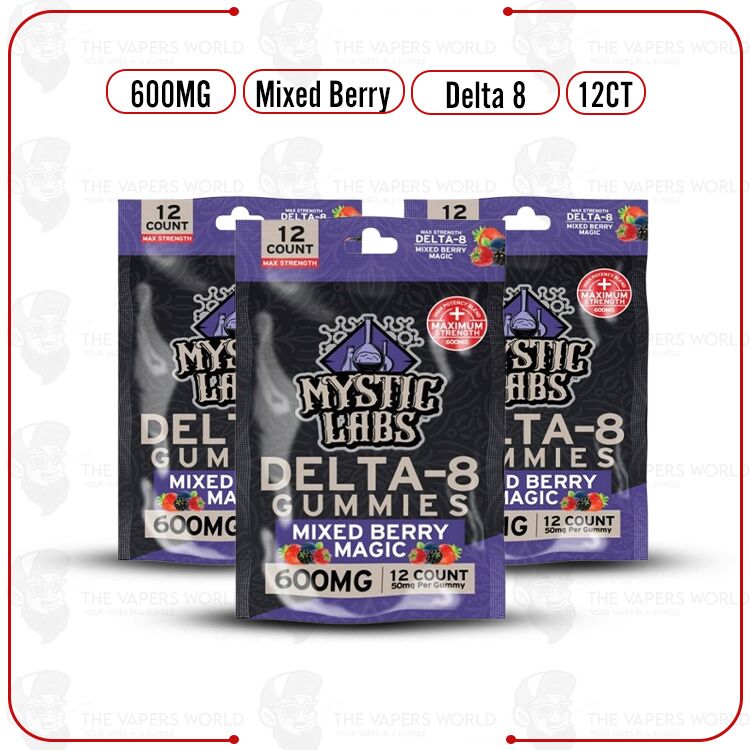Mystic Labs High Potency Delta-8 Gummies – 600mg (12ct)