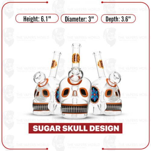 Hemper 6.1" Dia De Los Muertos Skull Bong