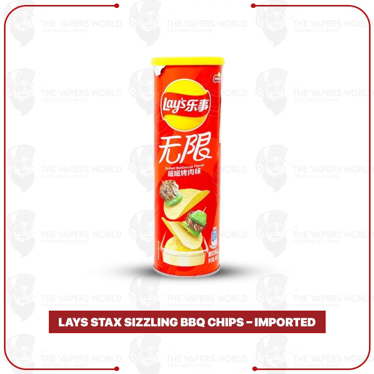 Lays Stax Sizzling BBQ Chips – Imported