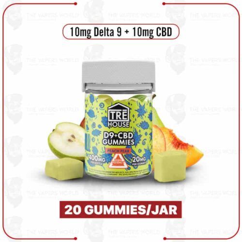 TRĒ House D9/CBD Peach Pear Gummies – 400MG