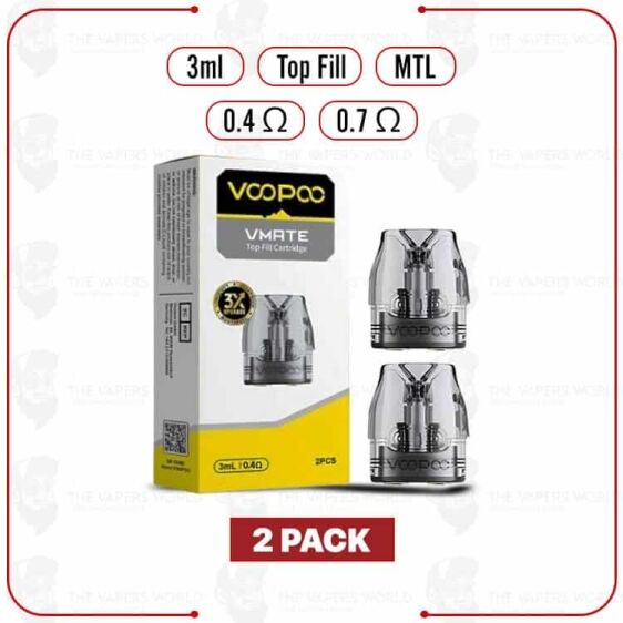 VooPoo VMATE Top Fill Replacement Pod Cartridge 2PK