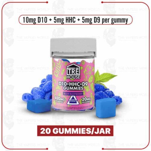 TRĒ House D10/HHC/D9 400MG Blue Raspberry Gummies