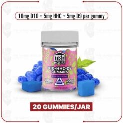 TRĒ House D10/HHC/D9 400MG Blue Raspberry Gummies