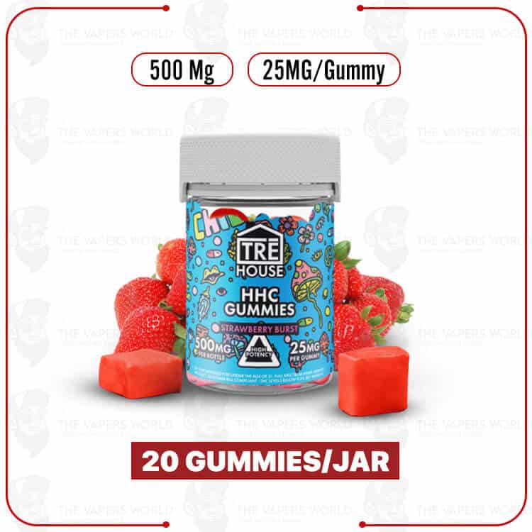 TRĒ House High Potency HHC 500MG Strawberry Burst Gummies – 20 Count